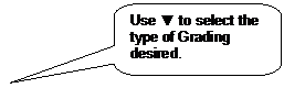 Rounded Rectangular Callout: Use ▼ to select the type of Grading desired.